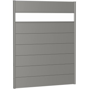 Biohort Wandpaneel Sichtschutz m. Acrylglas 150 cm x 180 cm Quarzgrau-Metallic