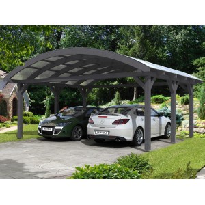 Skan Holz Bogendach-Carport Franken 635 cm x 541 Schiefergrau