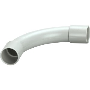 Grauer Isolierbogen EN 20, 90 Grad Biegung, 3er-Set für die Leitungsverlegung.