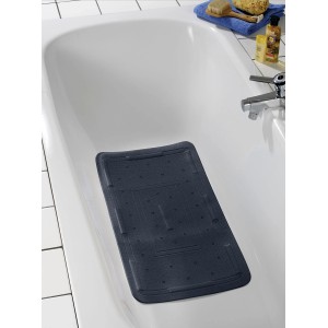 Graue Wenko Wanneneinlage Florida (70,5x36,5 cm) mit Anti-Rutsch-Struktur in Badewanne.