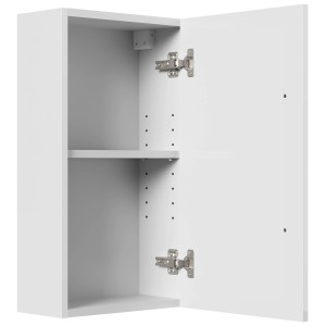 Posseik Hängeschrank, 62 cm, Weiß Hochglanz, offene Tür mit Einlegeboden. Bad-Einbauschrank für mehr Stauraum.