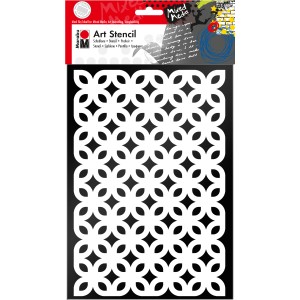 Marabu Art Stencil Schablone Retro Flower DIN A4 für Wandgestaltung und Bastelarbeiten.