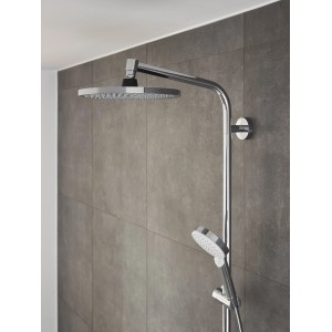 Hansgrohe Crometta S240 Duschbrause-Set mit Kopf- und Handbrause, Thermostat in Chrom.