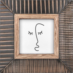 Quadratischer Bilderrahmen Ancient Secrets in Natur und Schwarz mit Muster, 9,7x9,7 cm.