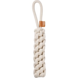 Weißes Seil-Hundespielzeug (34 cm) für Zerrspiele und Apportieren. Robustes Tauspielzeug für Hunde.