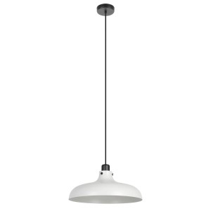 Grau-schwarze Eglo Pendelleuchte Matlock, Ø 38cm, 1-flammig, im Industrie-Design.