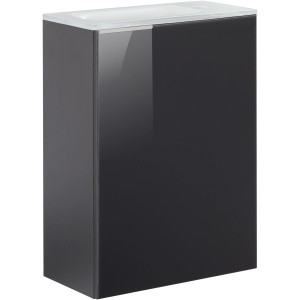 Fackelmann Waschbeckenunterschrank SBC, Anthrazit, 44 cm breit. Badezimmermöbel mit einer Tür und einem Einlegeboden.