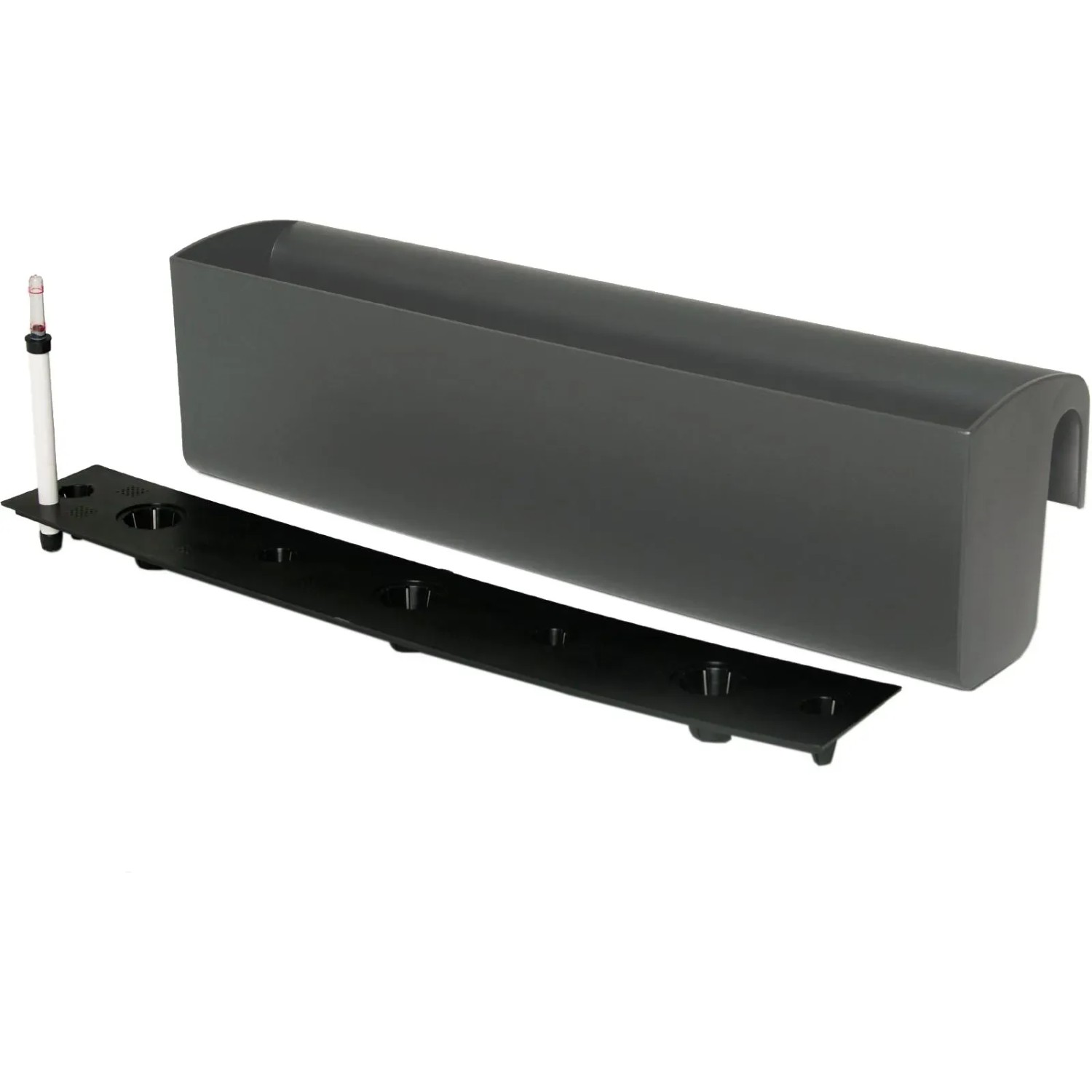 Vivanno Balkonkasten Classico 80cm Anthrazit mit Bewässerungssystem und Zubehör.