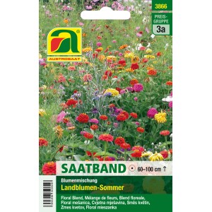 Austrosaat Saatband Landblumen-Sommer, mehrfarbige Blumenmischung für Beet und Garten.