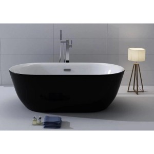 Jet-Line Badewanne MAGGIORE Schwarz 170 x 80 cm