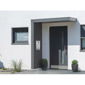 Gutta Rechteckvordach BS PLUS 200 Seite L BK Edel. Klingel Sprechanlage Kamera