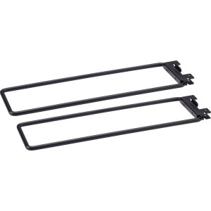 2er-Set schwarze Metall-Trennschienen (10x26,5 cm) für Regale, ideal als Buchstützen.