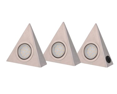 LED-Dreieckleuchte Silber 3 Stück - Unterbauleuchten
