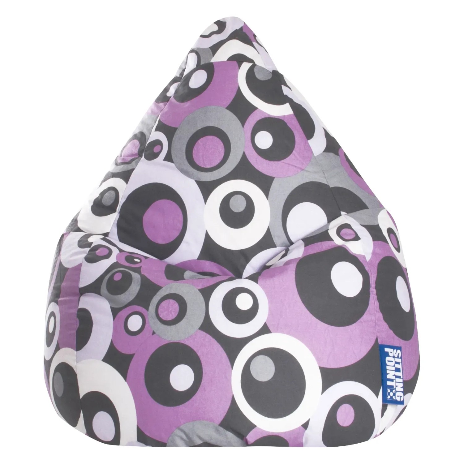 Sitting Point Sitzsack Malibu, 120 l, lila-bunt mit Kreismuster.