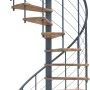 Graue Minka Spindeltreppe Venezia Smart aus Buche, spiralförmig gewendelt.