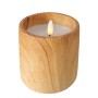 Boltze Home LED-Kerze Yuna in Natur, Holzoptik, Ø 9 cm.