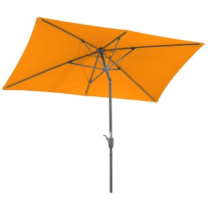 Schneider Balkonschirm, 270x150 cm, Mandarine. Rechteckiger Sonnenschirm mit Kurbel.