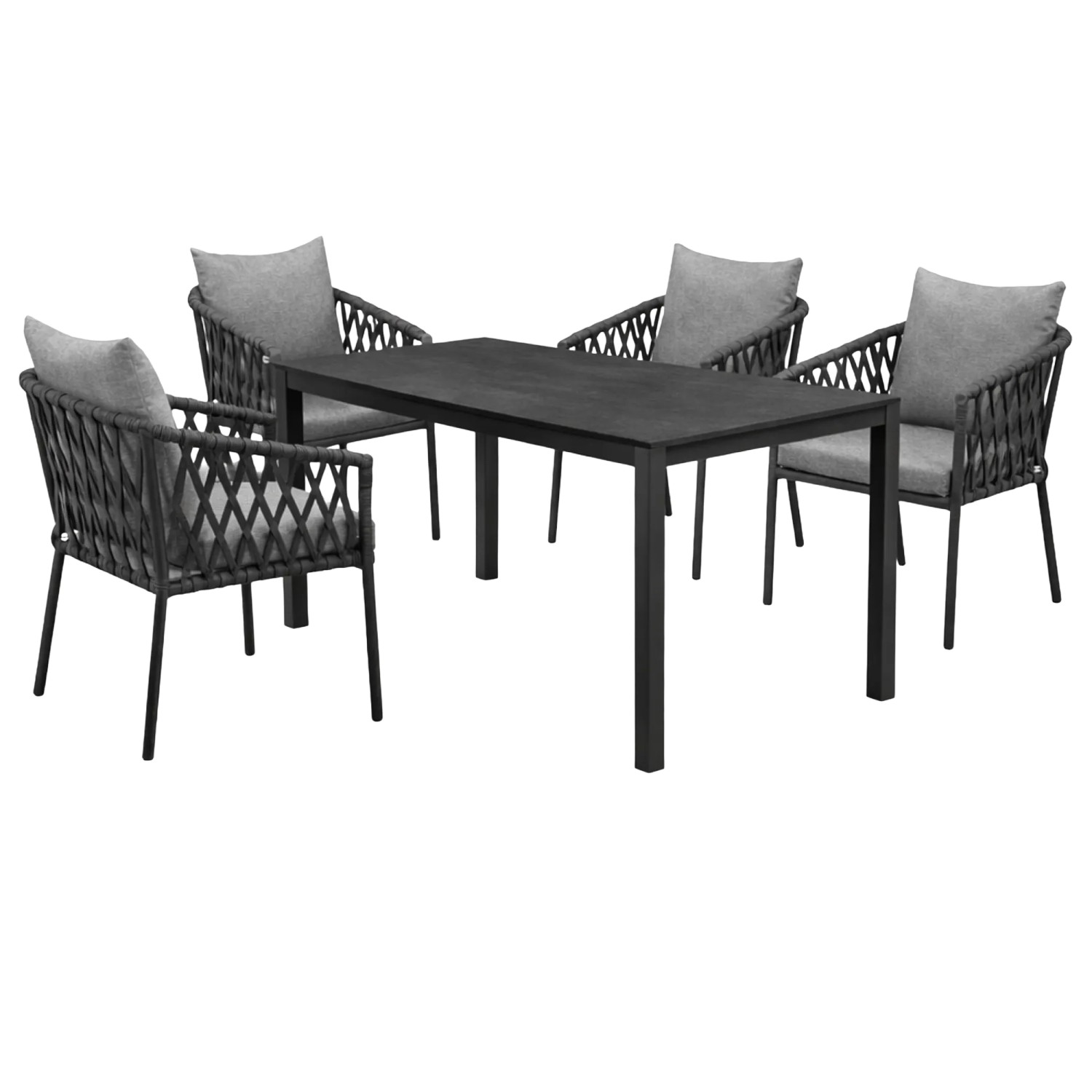 Greemotion Gartenmöbel-Set Bari inkl. Kissen 5-teilig Grau-Anthrazit kaufen bei OBI