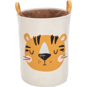 Aufbewahrungskorb Safari Adventure mit Tigermotiv, Ø 35 cm, für Kinderzimmer.