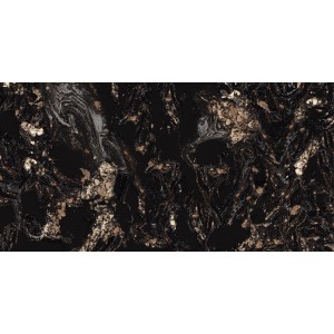 Feinsteinzeug Bodenfliese in Gold, glasiert und poliert, 60x120 cm, mit Marmor Optik.