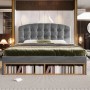 okwish Polsterbett 140x200cm mit Samtbezug Schubladen Jugendbett Grau ohne Matratze_3