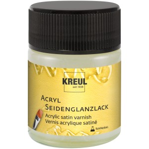 Kreul Acryl Seidenglanzlack, transparenter Kunstharzlack für Innen- und Außenbereich, 50 ml.