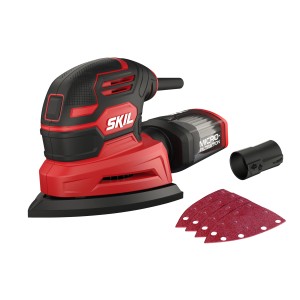 Skil Multischleifer 7260AA (100 W) mit Schleifpapier, Staubbehälter und Staubsaugeradapter.