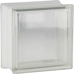 Klarer Glasstein Vollsicht, 19x19x10 cm, für Innen- und Außenbereich.