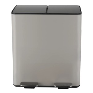 Spirella Kosmetikeimer Aliya, 2x20L, Taupe Matt, mit zwei Fächern und Pedal.