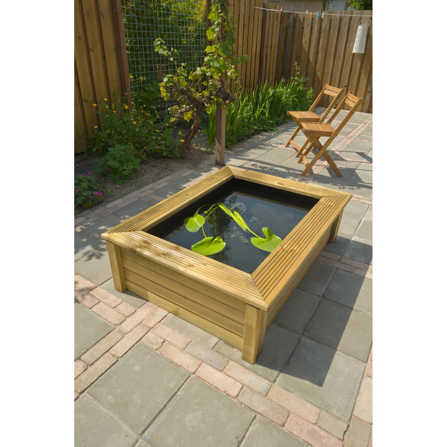 Ubbink TeichHolzumrandung Quadro Wood II Natur für Victoria Quadro 6