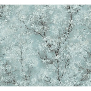 AS-Creation Vliestapete New Walls mit Baum-Motiv in Grün und Blau.