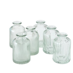 Boltze Home Vasen Merula, 3er Set, Klarglas, 2-fach sortiert. Dekorative Glasvasen für Blumen.