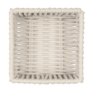 Naturfarbener Schöner Wohnen Badkorb Zovo M aus Baumwoll-Polyester-Kordel, Draufsicht.