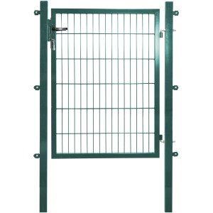 Solid Einzeltor Stahl Grün mit Füllung für Doppelstabmatte 120 cm x 100 cm