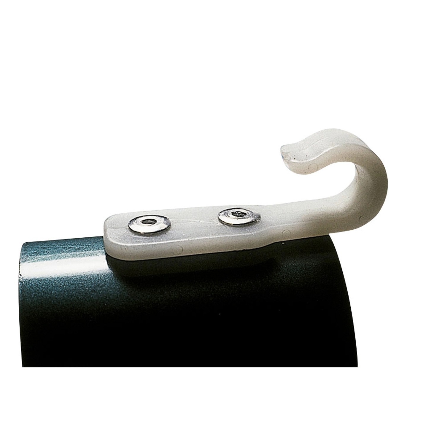 LUX Blindnieten 3 mm x 8 mm mit Unterlegscheiben an einem Rohr befestigt.