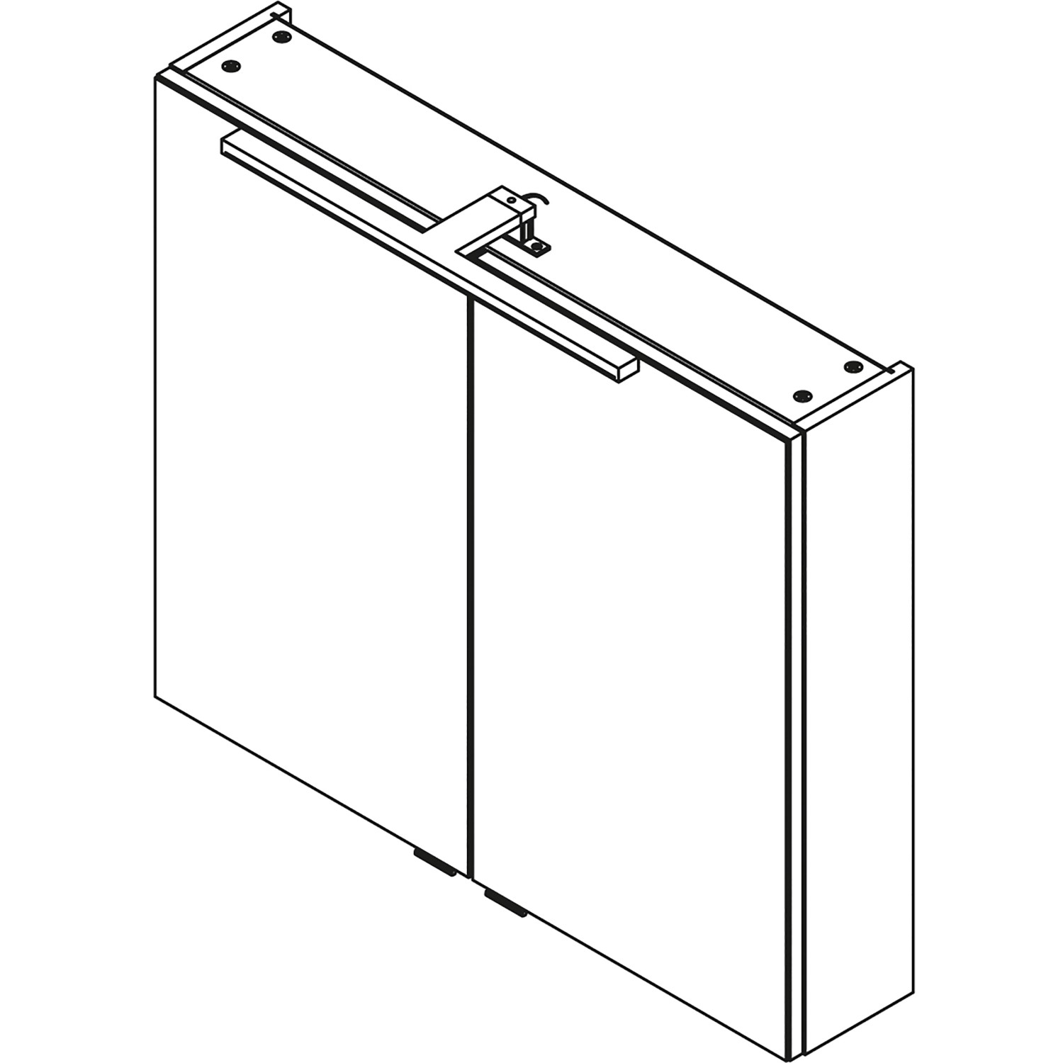 Fackelmann LED-Spiegelschrank B.Brillant 80 cm, Asteiche Dekor, mit zwei Türen und LED-Leuchte.
