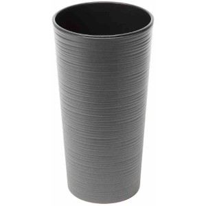 Siena Garden Pflanzsäule Locon, graphitfarben, mit Rillenoptik, Ø 25x46,5 cm.