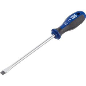 LUX Schraubendreher Comfort SL 10 mm x 175 mm mit blau-grauem Griff.