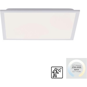 Weißes Just Light LED-Panel Fleet 44,5x44,5 cm mit Bewegungsmelder.