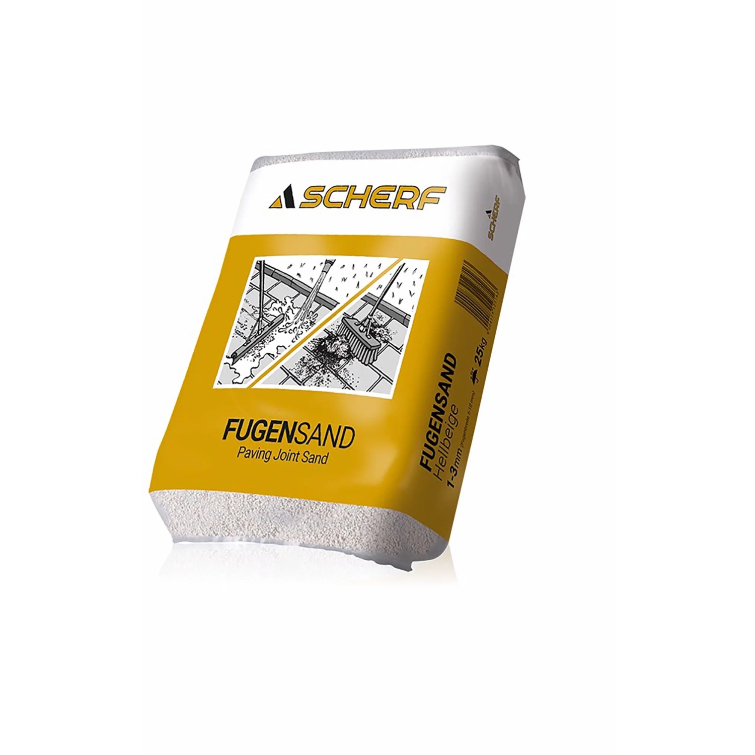 Sack Fugensand hellbeige, 1-3 mm, 25 kg, für Pflaster- und Plattenbeläge.