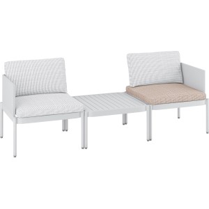 Sitzkissen für Redcliffe Gartensofa, Polyester, orange/weiß kariert.