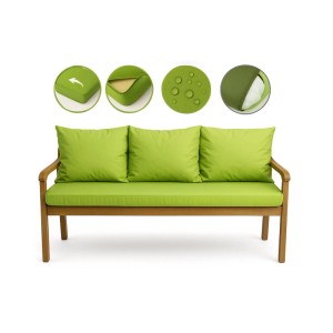 Setgarden Bankkissen Lemon für 3-Sitzer Gartenbank, 160x50 cm + 3 Rückenkissen.