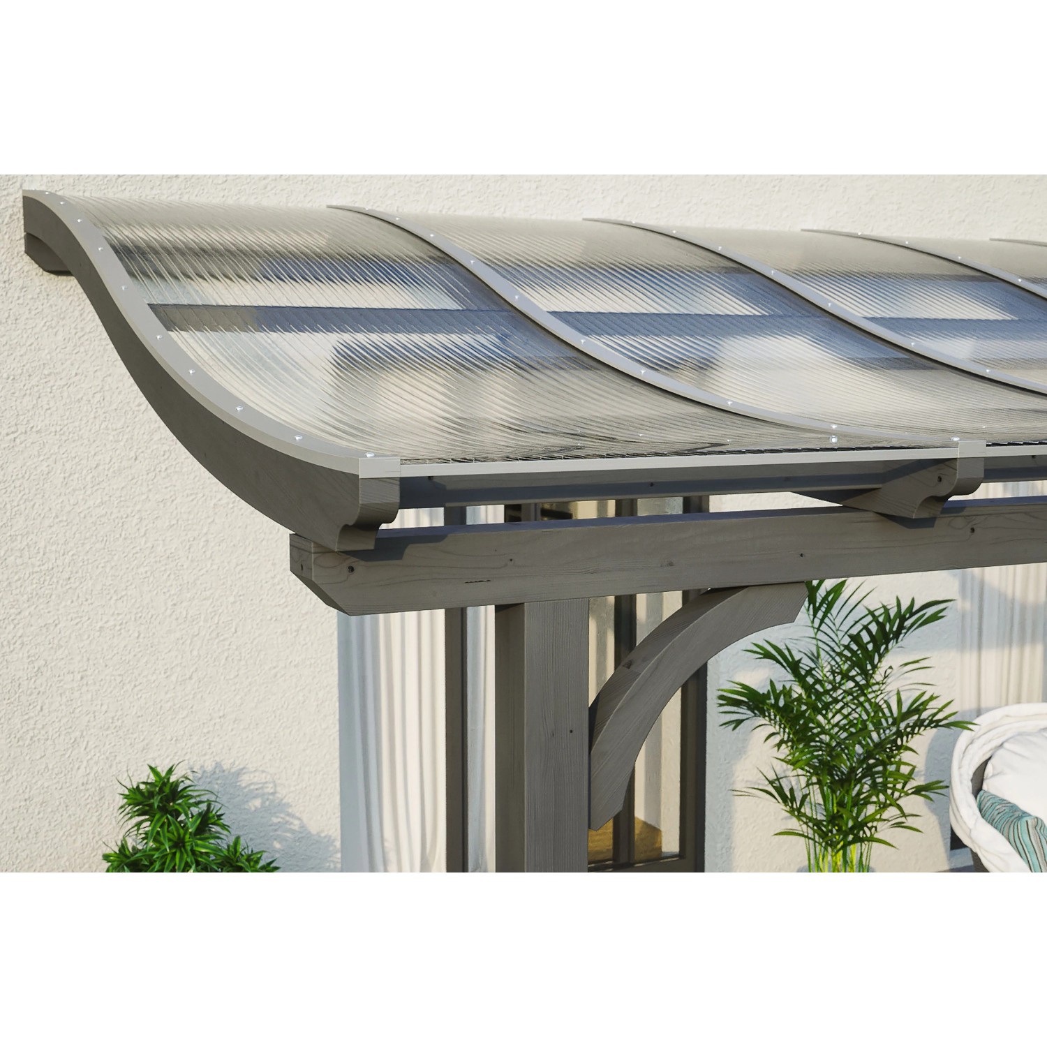 Skan Holz Terrassenüberdachung Venezia 541 x 239 cm Leimholz Schiefergrau_2