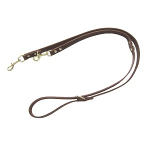 Braune Heim Hunde-Vorführleine aus Softleder, 240 cm lang und 14 mm breit.