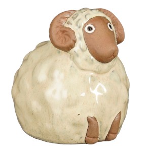 Mica Decorations Deko-Figur Schaf Keramik 15 cm x 13 x 15,5 cm Creme