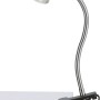 Briloner LED-Klemmleuchte in Titanoptik mit flexiblem Arm und warmweißem Licht.