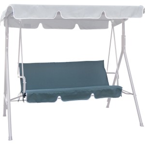 Taubenblaues Ersatz-Sitzkissen für Pertiba Hollywoodschaukel. Strapazierfähige Bankauflage aus Polyester.