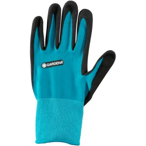 Gardena Pflanz- und Bodenhandschuh Größe 7/S in Türkis und Schwarz.