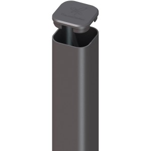 Zaun Zubehör Metallpfosten Anthrazit z. Aufschrauben 7 cm x 7 cm x 195 cm