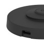 EGLO Ladestation für Außenleuchten, USB-C, schwarz. Runde Basis mit USB-Anschluss.